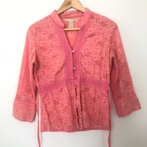 Amazing Bright Pink Vintage Blouse 1990s / Y2K